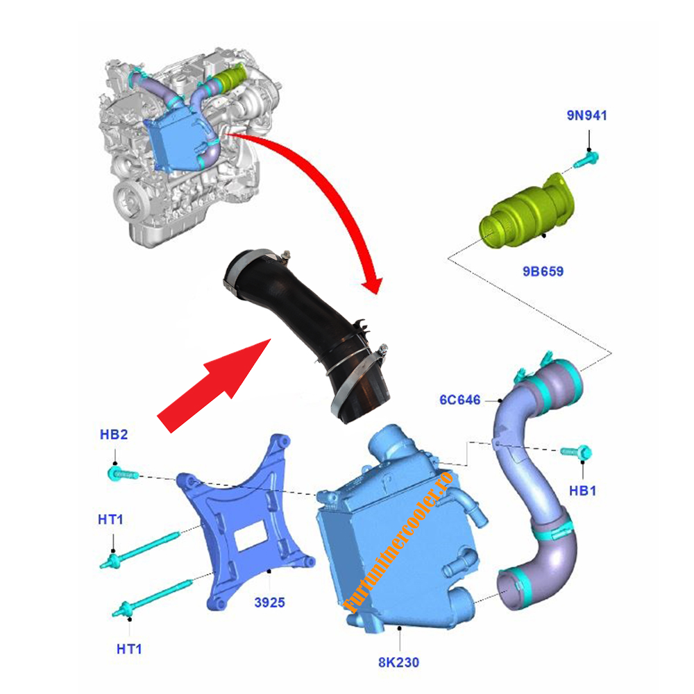 Schema Furtun Intercooler CV61-6K863-CC