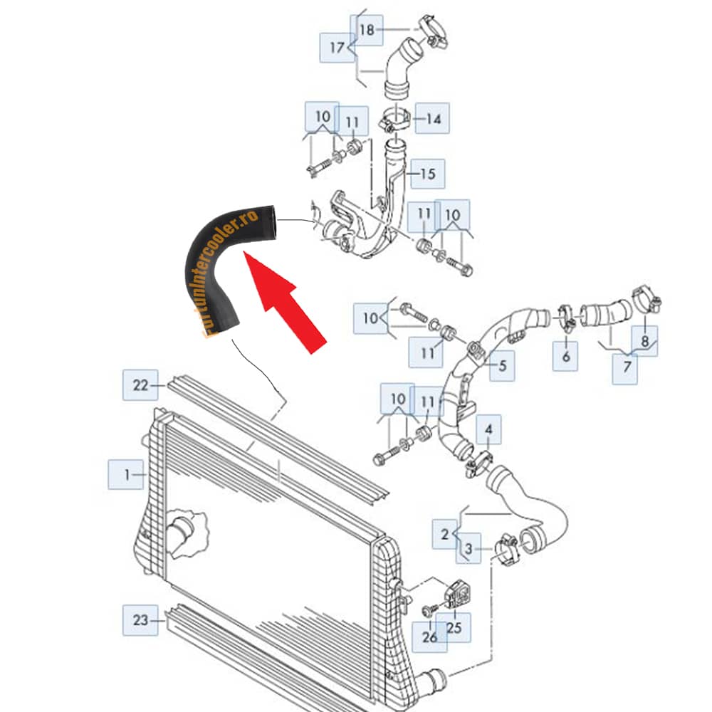 Furtun Intercooler Passat B7 1.6 TDI